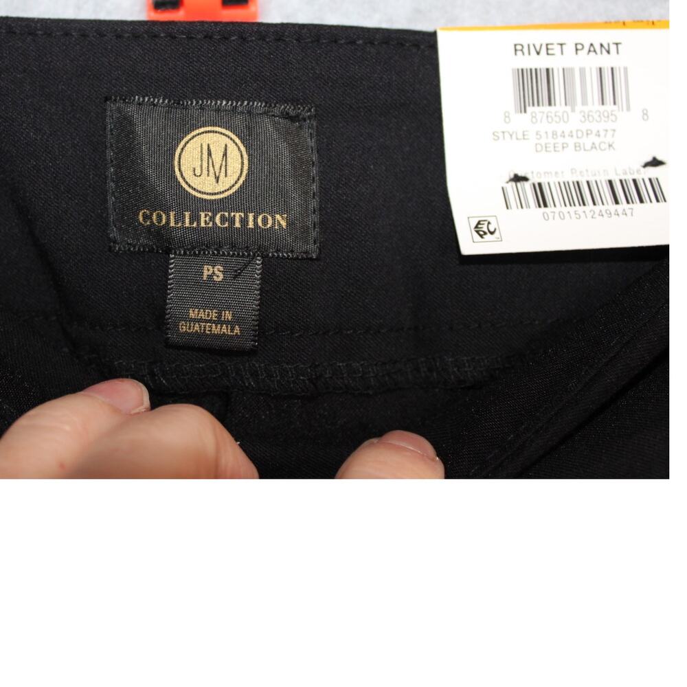 JM Collection Rivet Pants Slim Leg Tummy Control Comfort Waistband PetiteSmall - Picture 5 of 7